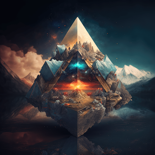 meditation pyramid crystal artwork